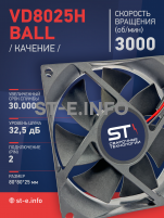 Вентилятор  VD8025H Ball (качения) 12V - st-e.info - Дзержинск