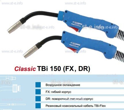 Горелка для полуавтоматической сварки TBi 240-blue-ESG, длина 3 метра - st-e.info - Дзержинск