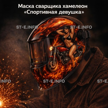 Маска сварщика хамелеон «Спортивная девушка» (YXE-718G PRO) - st-e.info - Дзержинск